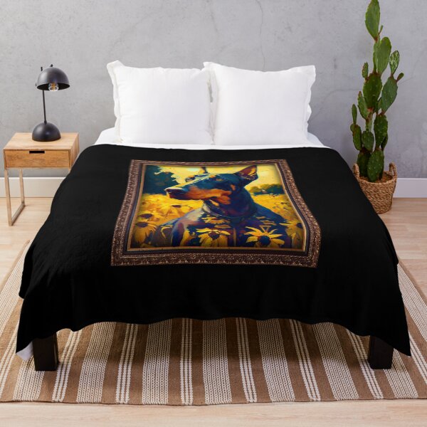 Item preview, Dobermann Sunflower Painting Adorable Dog designed and sold by rafaeltto.
