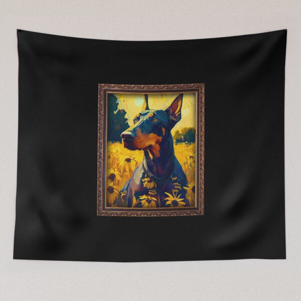 Item preview, Dobermann Sunflower Painting Adorable Dog designed and sold by rafaeltto.