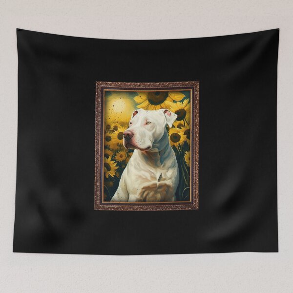 Item preview, Dogo Argentino Sunflower Painting Adorable Dog designed and sold by rafaeltto.