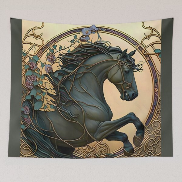 Item preview, Vintage Art Nouveau Relief Horse Design designed and sold by entwithanaxe.