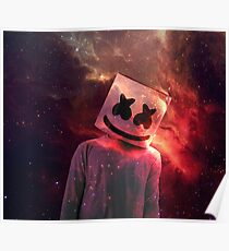 Marshmello Red Galaxy Poster