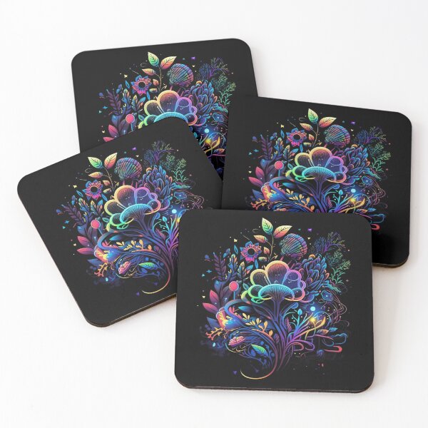 Item preview, A Colorful Paradise with Highly Detailed Flowers in Psychedelic Art designed and sold by digitaldreamHD.