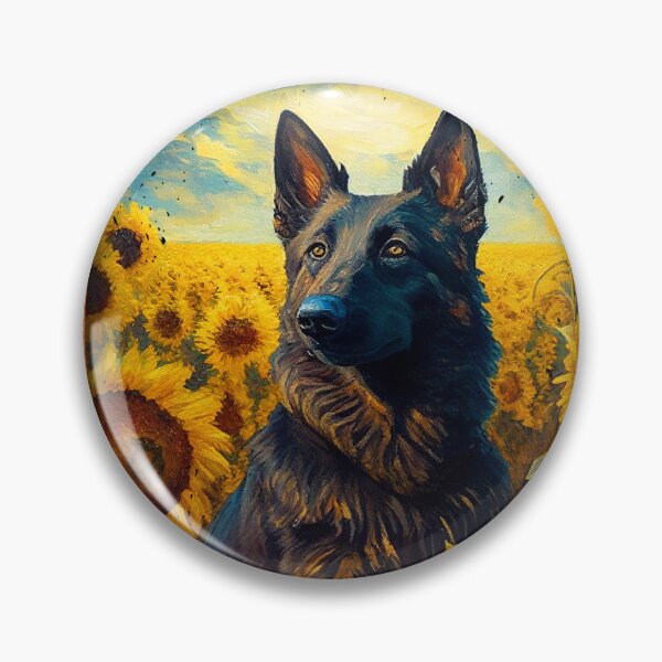 Artikelvorschau, Dutch Shepherd Sunflower Painting Adorable Dog entworfen und verkauft von rafaeltto.
