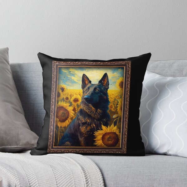 Artikelvorschau, Dutch Shepherd Sunflower Painting Adorable Dog entworfen und verkauft von rafaeltto.