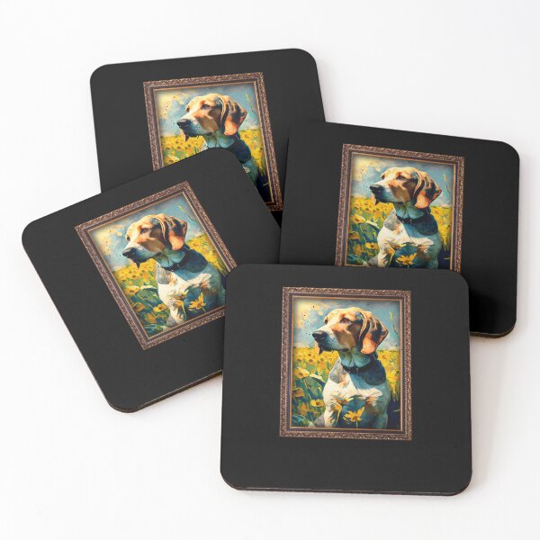 Item preview, English Foxhound Sunflower Painting Adorable Dog designed and sold by rafaeltto.
