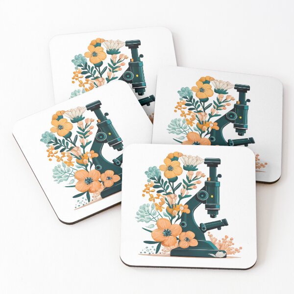 Item preview, Microscope with flowers designed and sold by saskdigitalart.