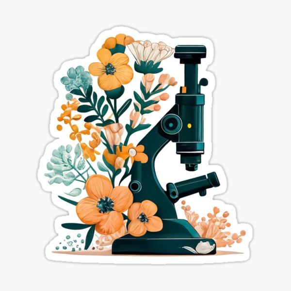 Item preview, Microscope with flowers designed and sold by saskdigitalart.
