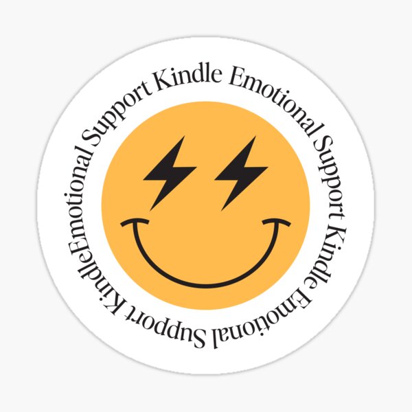 Item preview, Orange Emotional Support Kindle Smiley Face designed and sold by Lindsay  Trump.
