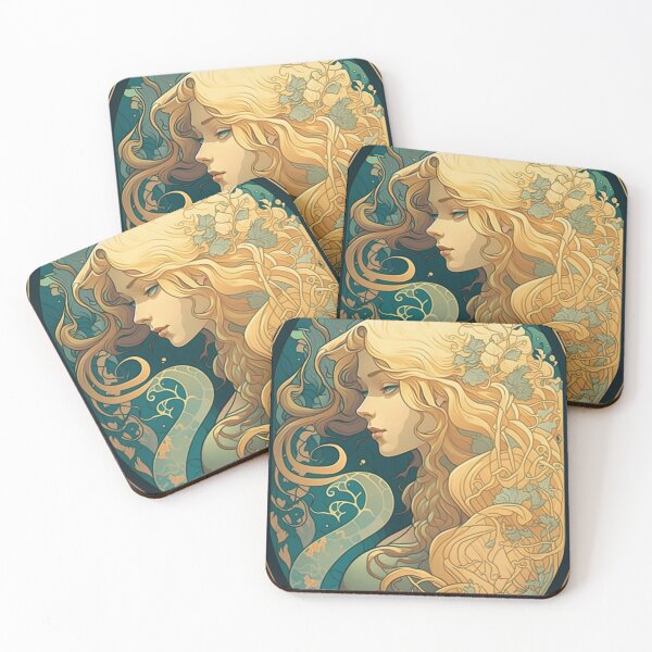 Item preview, A Blonde Mermaid - Art Nouveau Style designed and sold by ArtNouveauChic.