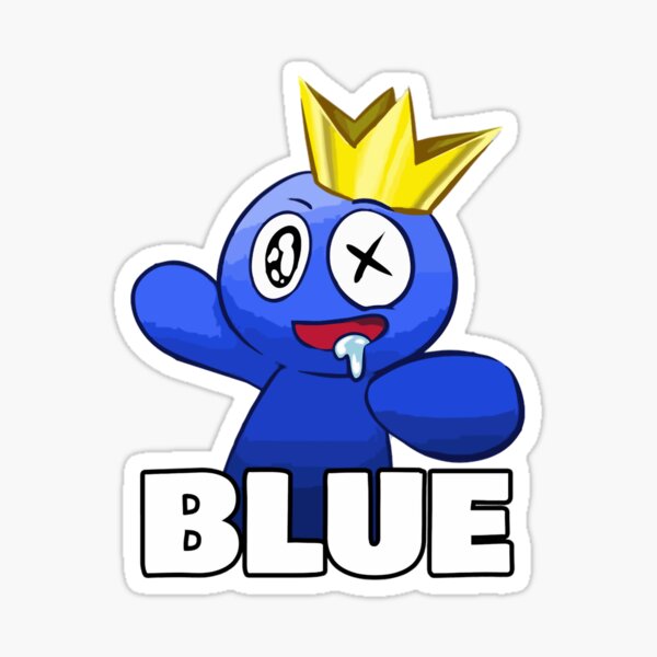 Rainbow Friends Blue Crown Drool Roblox Game Fun Adventure Decal Sticker 🌈