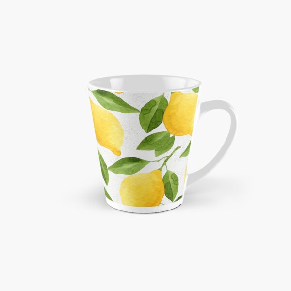 Watercolor Lemon Pattern Tall Mug