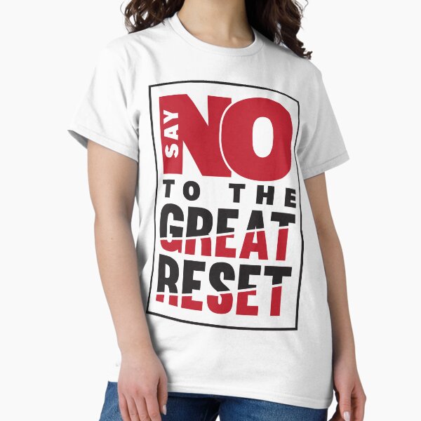 Vista previa del artículo con la obra «Di NO al Gran Reinicio | Anti globalista | anti FEM», diseñado y vendido por CatsCrew.