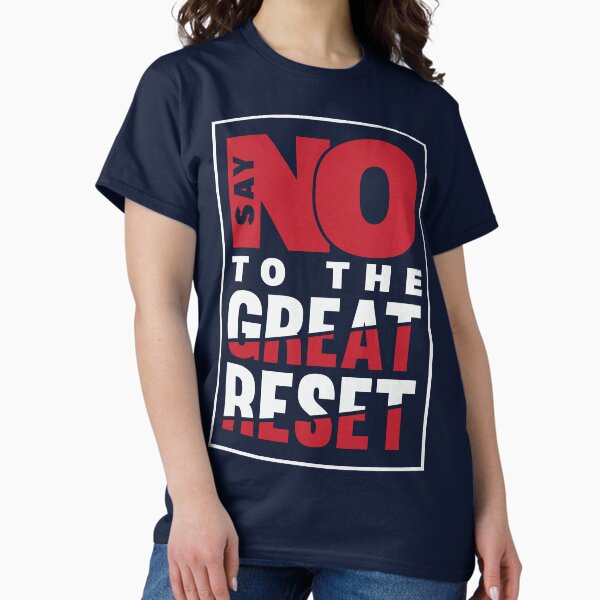 Vista previa del artículo con la obra «Di NO al Gran Reinicio | Anti globalista | anti FEM», diseñado y vendido por CatsCrew.