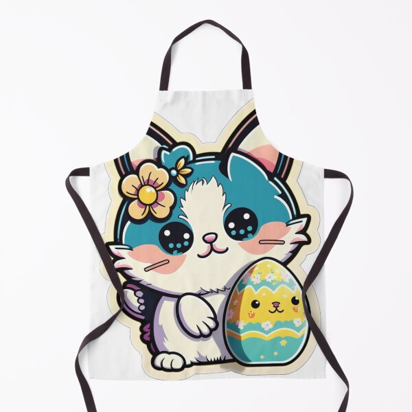Artikelvorschau, Ostern Kawaii Katze mit Osterei entworfen und verkauft von The Graphic Letters.