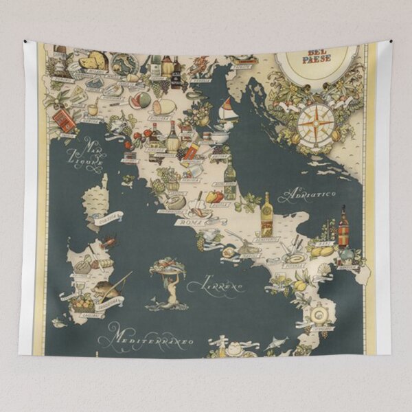 Item preview, Gastronomic Map of Italy 1949 Poster designed and sold by michaelferri.