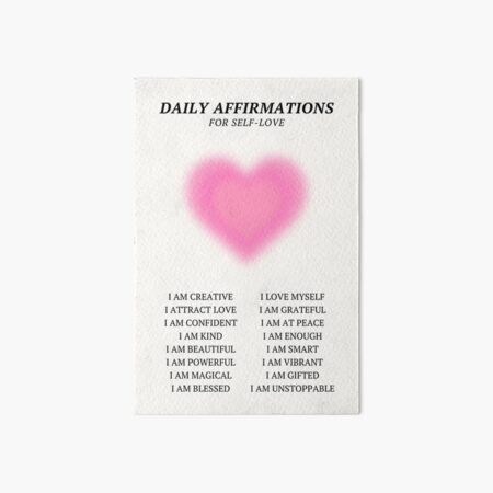 Item preview, Daily Affirmations for Self Love Pink Aura Heart designed and sold by mystikwhale.