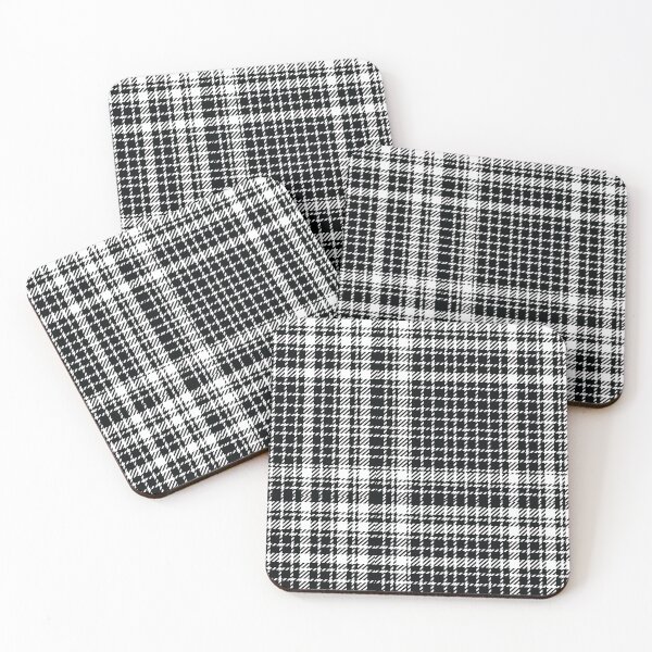 Item preview, Tartán de patrón de cuadros en blanco y negro designed and sold by Apkdesigner.