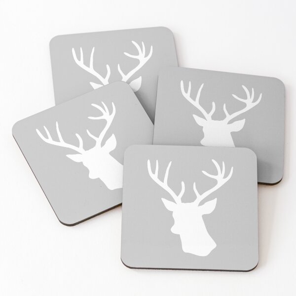 Item preview, Grey Stag Deer Head Silhouette - Gray Reindeer designed and sold by inspirationzgal.