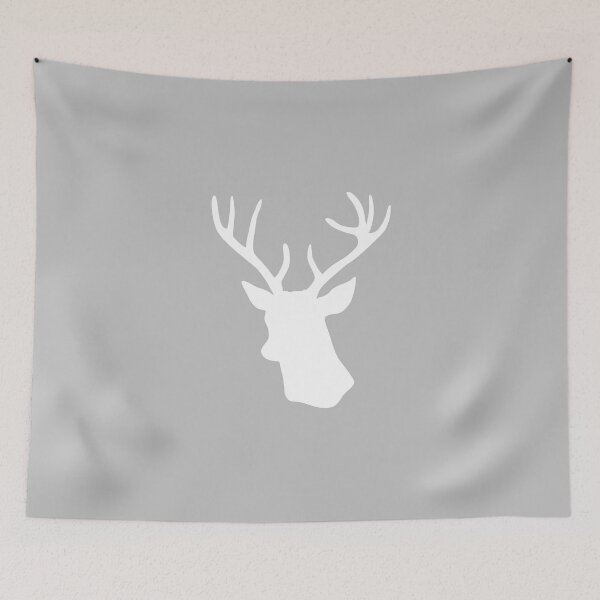 Item preview, Grey Stag Deer Head Silhouette - Gray Reindeer designed and sold by inspirationzgal.