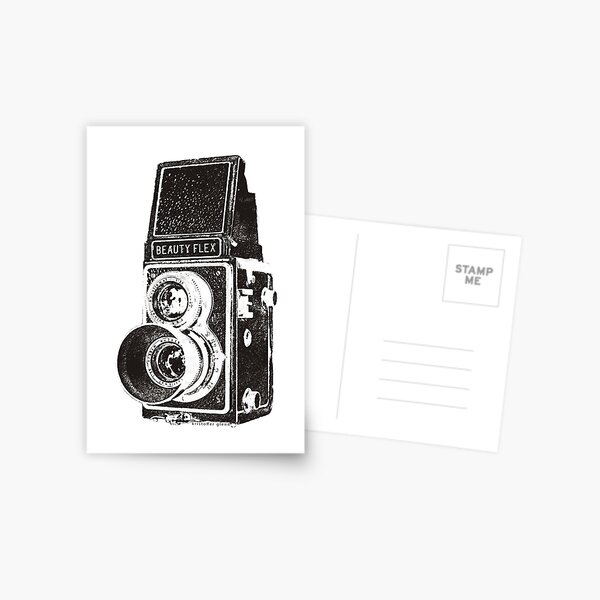 Vintage Beautyflex TLR-Kamera Postkarte