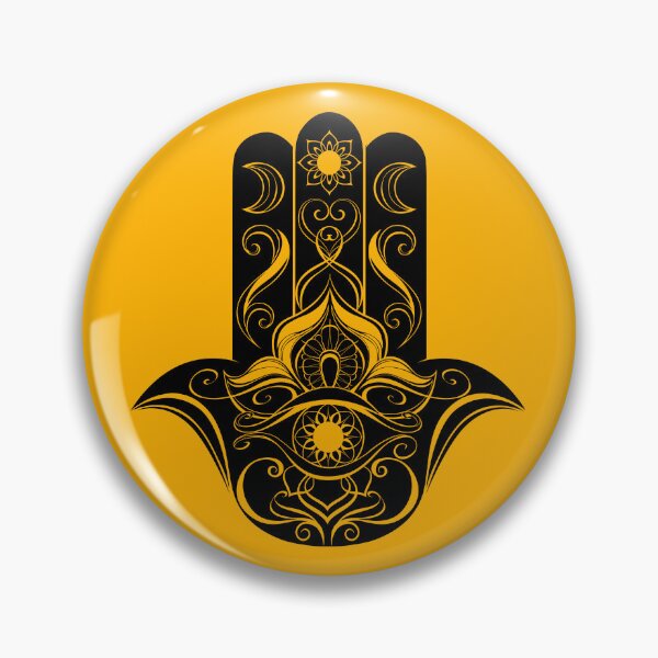 Item preview, Black Contoured Hand Hamsa - Amulet Against the Evil Eye  designed and sold by KOTOdesign.