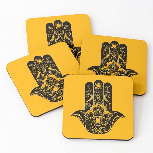 Item preview, Black Contoured Hand Hamsa - Amulet Against the Evil Eye  designed and sold by KOTOdesign.