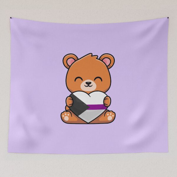 Item preview, Kawaii Teddy Bear with Demisexual Pride Flag Heart designed and sold by everything4eva.