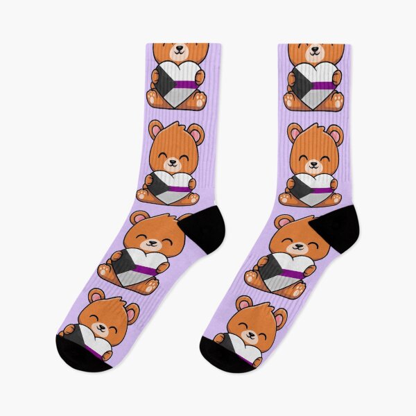 Item preview, Kawaii Teddy Bear with Demisexual Pride Flag Heart designed and sold by everything4eva.