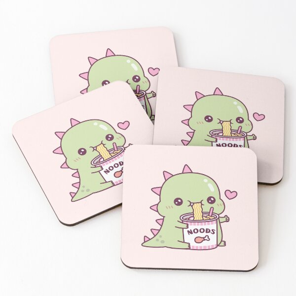 Item preview, Cute Dino Loves Instant Noodles designed and sold by rustydoodle.
