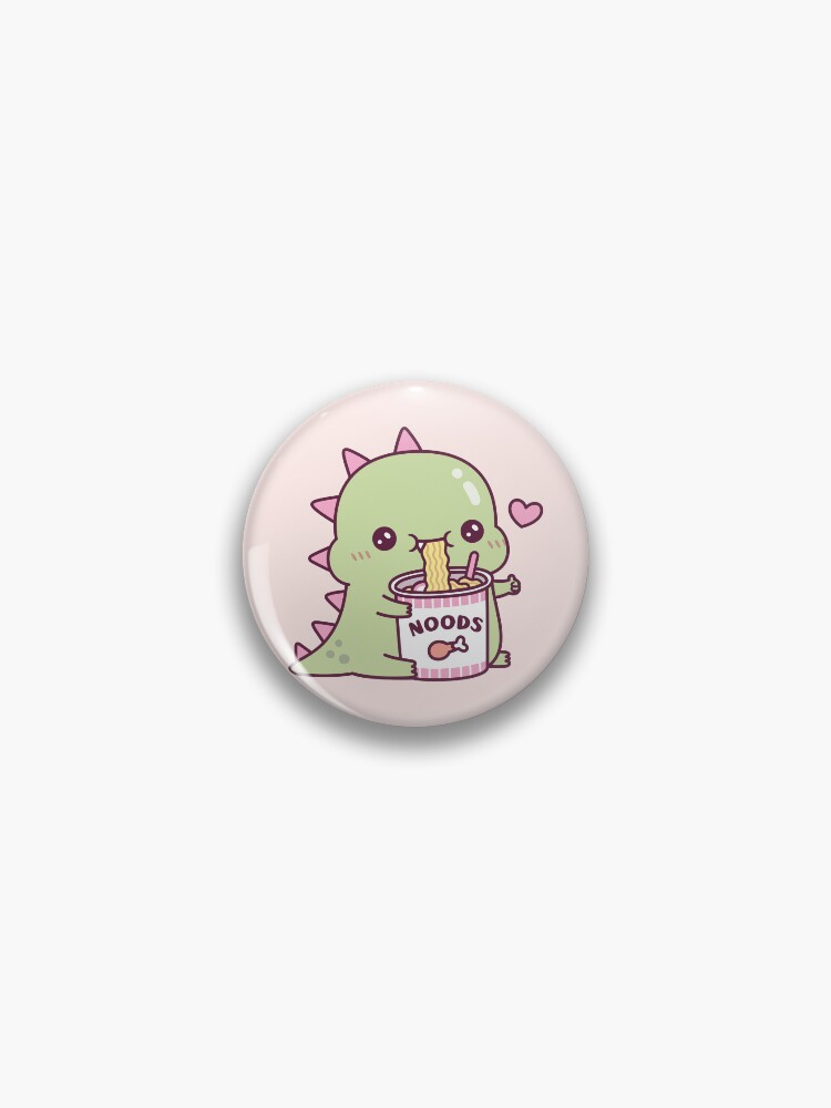 Cute Little Dino Loves Milk - Cute Dinosaur - Pin