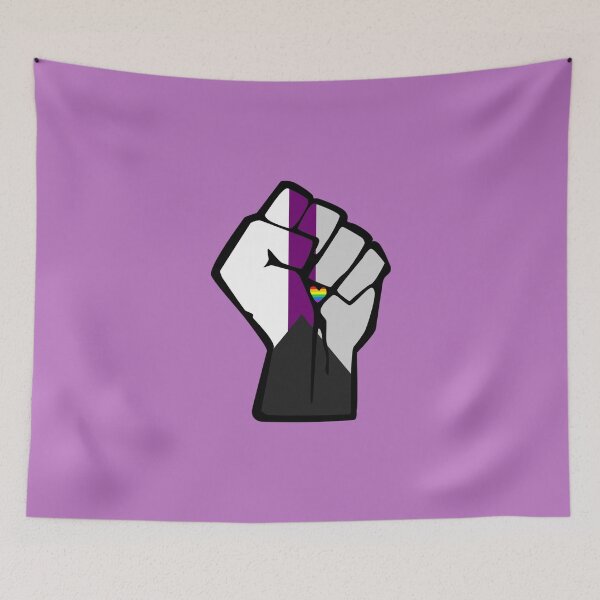 Item preview, Demi Pride Solidarity Fist with Rainbow Heart designed and sold by everything4eva.