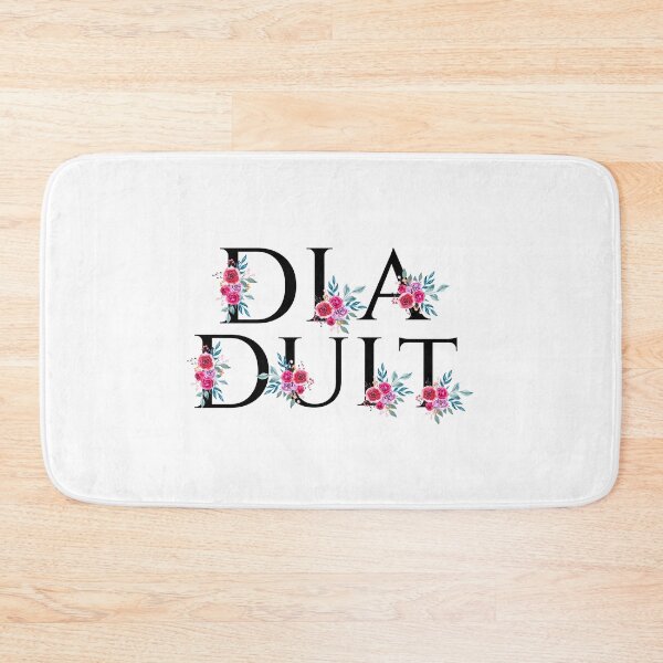 Item preview, Dia Duit Hello Irish Language with Pink Flowers  designed and sold by Irishprints.