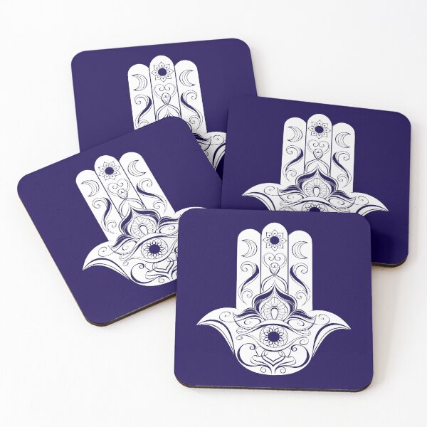 Item preview, White Contoured Hand Hamsa - Amulet Against the Evil Eye  designed and sold by KOTOdesign.