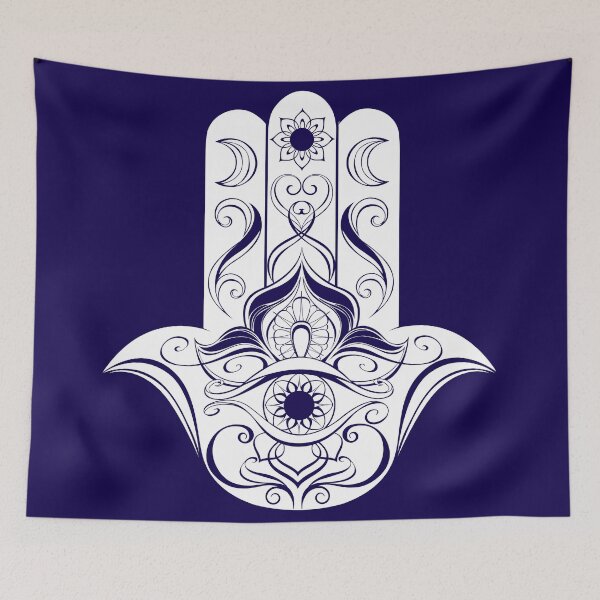 Item preview, White Contoured Hand Hamsa - Amulet Against the Evil Eye  designed and sold by KOTOdesign.