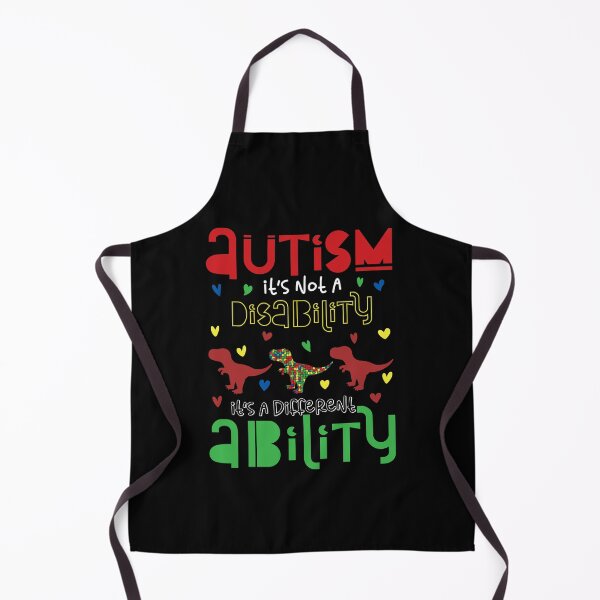 Item preview, Autism Awareness It's Not Disability It's A Different Ability with Cute T-rex Dinosaur and Puzzle Pieces Hearts designed and sold by Dolphin Graphic.