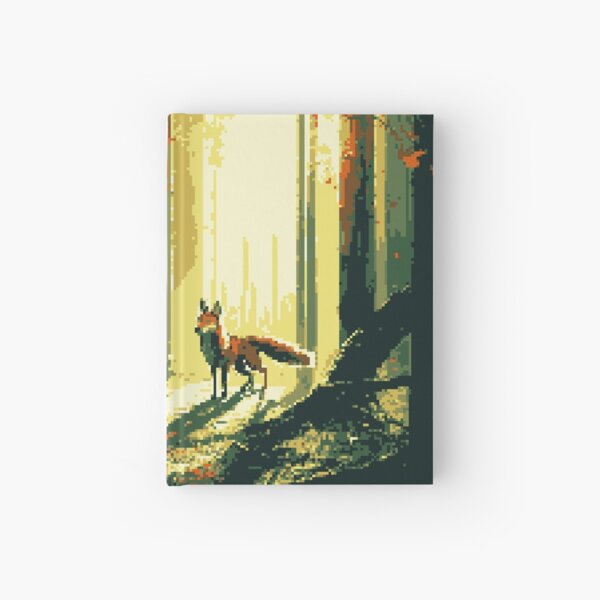 Pixel Art Fox in the Forest Hardcover Journal