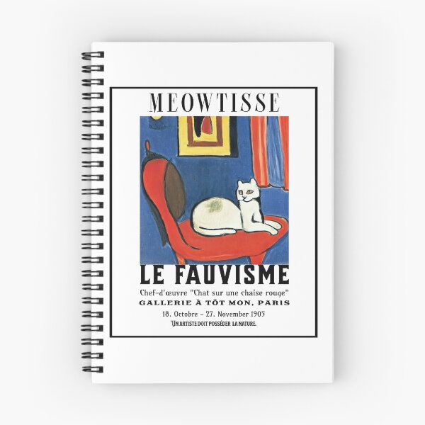 Item preview, Meowtisse Exhibition Poster "Chat sur une chaise rouge" designed and sold by ArtistaCats.