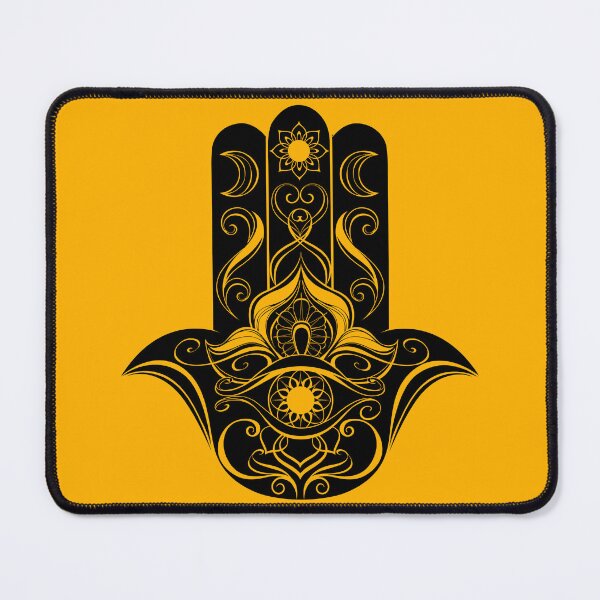Item preview, Black Contoured Hand Hamsa - Amulet Against the Evil Eye designed and sold by KOTOdesign.