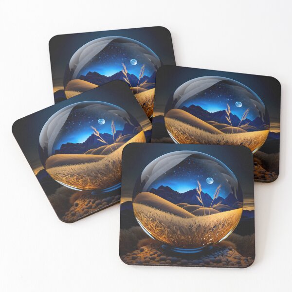 Item preview, Fantasy Landscape Art, Blue Moon, Blue Stars designed and sold by Fantasy Masterpiece.