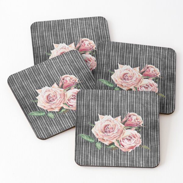 Item preview, Watercolor Flowers on Dark Burned Wood designed and sold by k9printart.