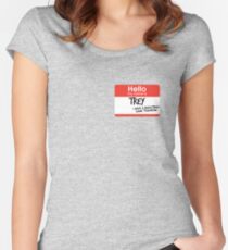 hi, my name is trey vine Women's Fitted Scoop T-Shirt