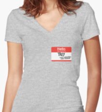 hi, my name is trey vine Women's Fitted V-Neck T-Shirt