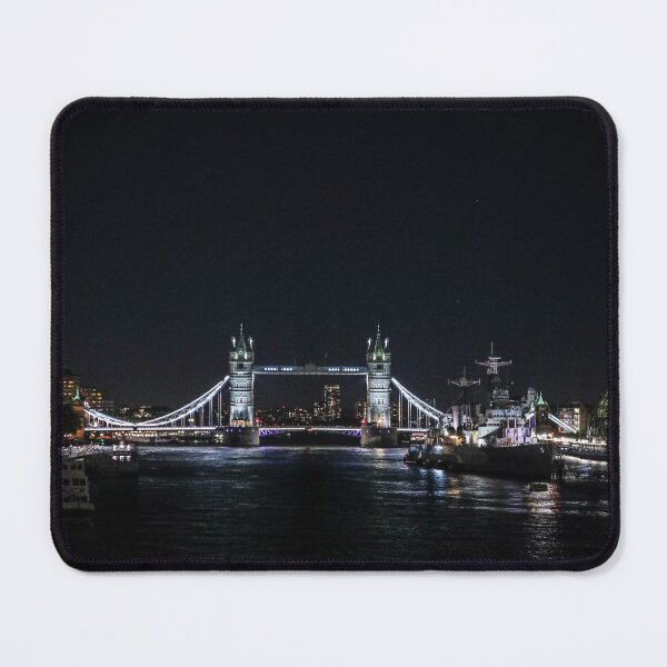 Item preview, Tower Bridge and HMS Belfast at night designed and sold by Aaron Shadbolt.