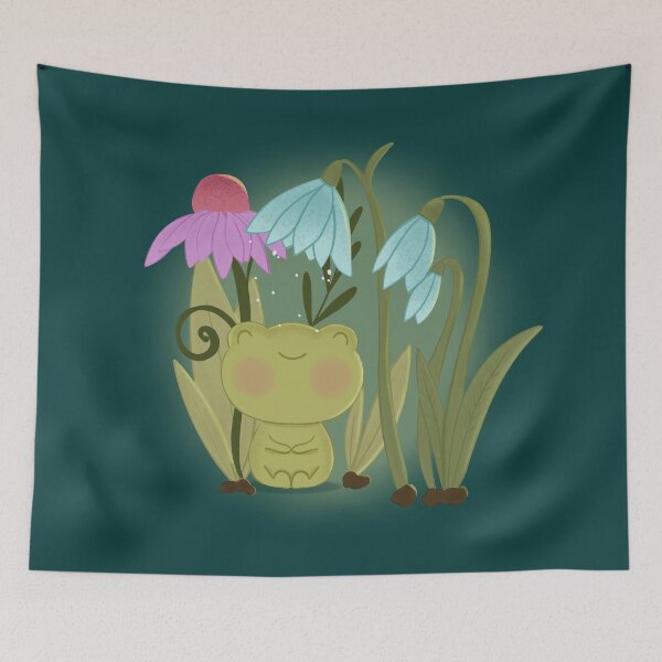 Item preview, A cute frog meditates peacefully in the forest. (yoga frog) designed and sold by Kimchi-style-.
