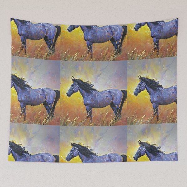 Item preview, Painting of a blue horse designed and sold by bogfl.