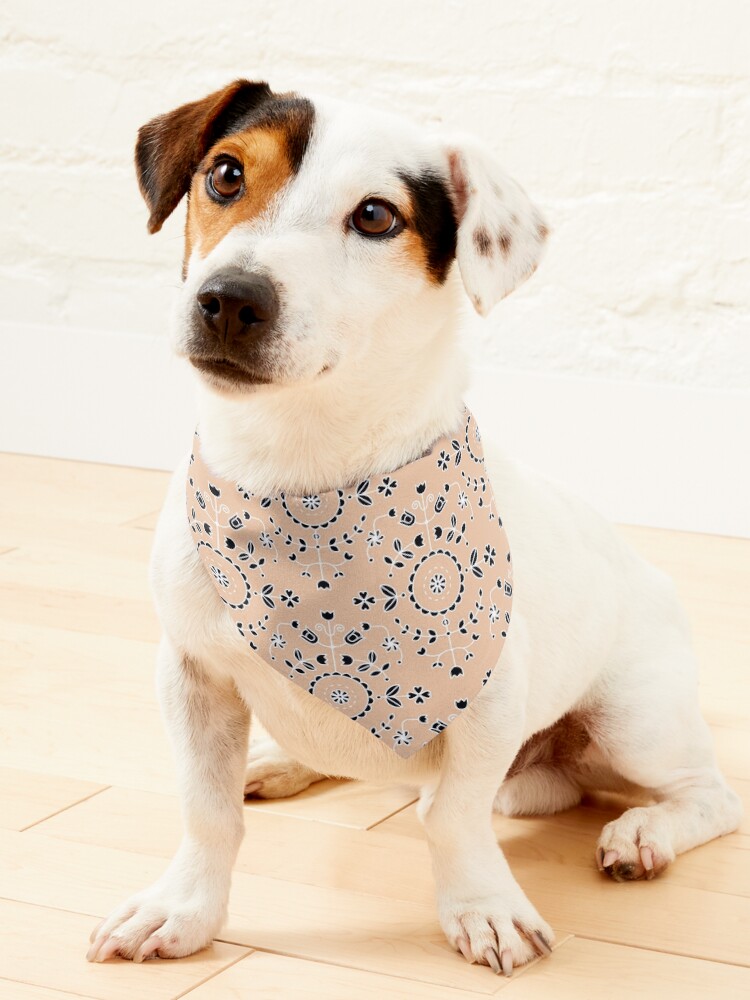 Boho Floral Neutral Black Pet Bandana for Sale by SilverPegasus Redbubble