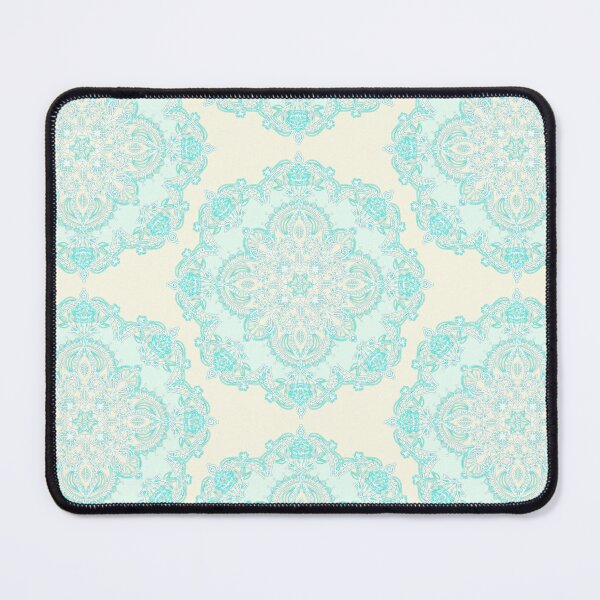 Item preview, Aqua Lace Mandala on Cream - customer request designed and sold by micklyn.