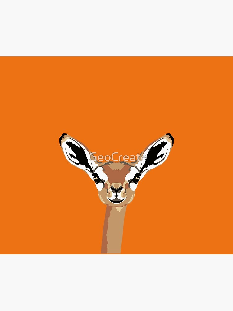 Thumbnail 6 of 6, Throw Blanket, Gerenuk Face - orange b/g designed and sold by GeoCreate.