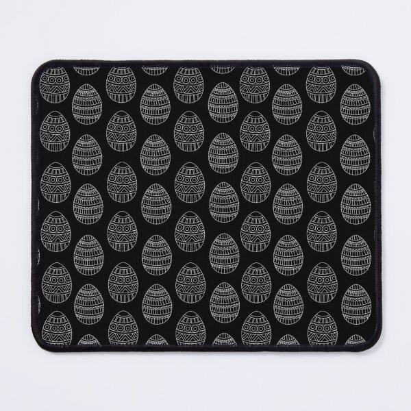Item preview, Folk Easter pattern eggs in black and white, Easter celebration in a striped pattern designed and sold by HariniArts.