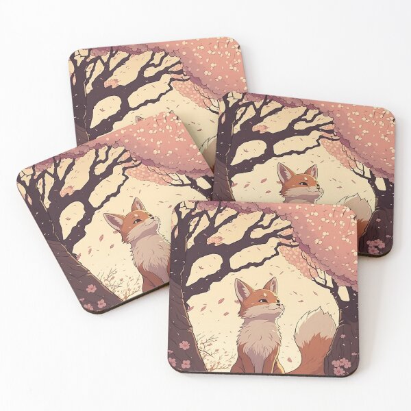 Item preview, Fox under a Sakura tree, anime style designed and sold by EmeraldeaArt.